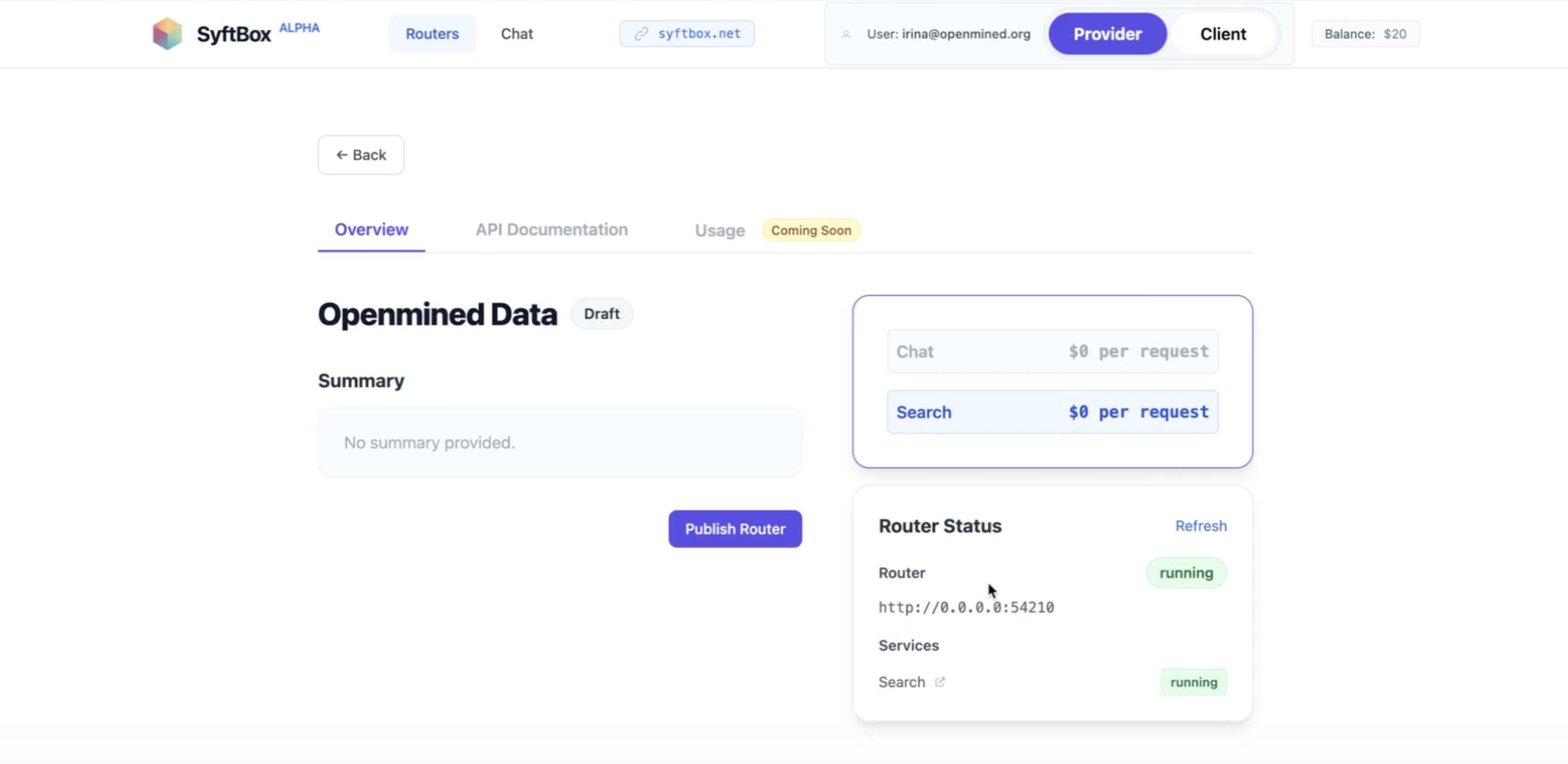Router draft running