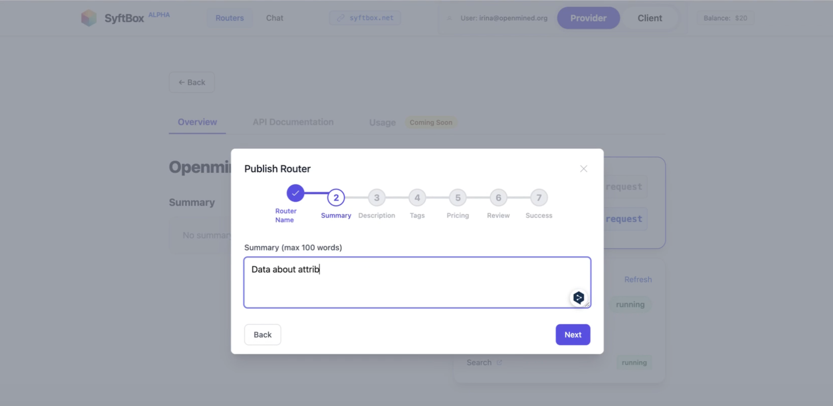 Publish metadata